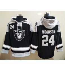 Los Angeles Raiders Sitched Pullover Hoodie #24 Charles Woodson