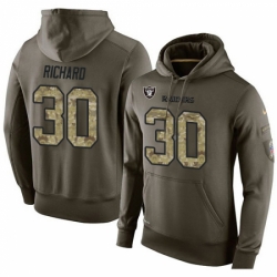 NFL Nike Oakland Raiders 30 Jalen Richard Green Salute To Service Mens Pullover Hoodie