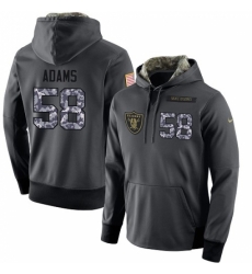 NFL Nike Oakland Raiders 58 Tyrell Adams Stitched Black Anthracite Salute to Service Player Performance Hoodie