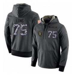 NFL Nike Oakland Raiders 75 Howie Long Stitched Black Anthracite Salute to Service Player Performance Hoodie