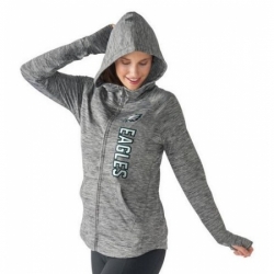 NFL Philadelphia Eagles G III 4Her by Carl Banks Womens Recovery Full Zip Hoodie Heathered Gray