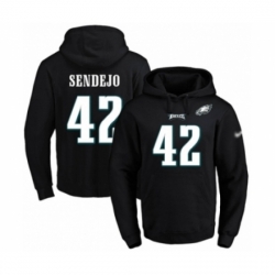 Football Mens Philadelphia Eagles 42 Andrew Sendejo Black Name Number Pullover Hoodie