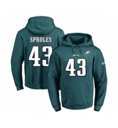 Football Mens Philadelphia Eagles 43 Darren Sproles Green Name Number Pullover Hoodie