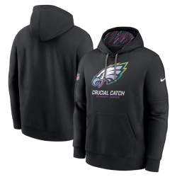 Men Philadelphia Eagles Black 2024 Crucial Catch Club Pullover Hoodie