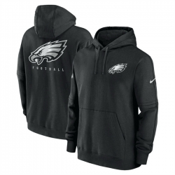 Men Philadelphia Eagles Black Sideline Club Fleece Pullover Hoodie