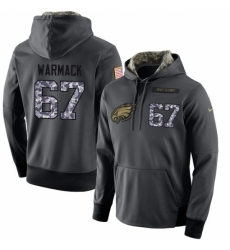 NFL Mens Nike Philadelphia Eagles 67 Chance Warmack Stitched Black Anthracite Salute to Service Player Performance Hoodie