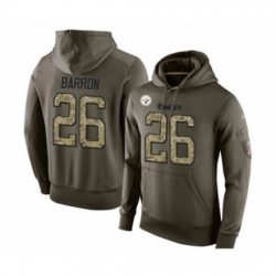 Football Mens Pittsburgh Steelers 26 Mark Barron Green Salute To Service Pullover Hoodie