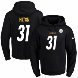 NFL Mens Nike Pittsburgh Steelers 31 Mike Hilton Black Name Number Pullover Hoodie