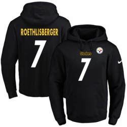 NFL Mens Nike Pittsburgh Steelers 7 Ben Roethlisberger Black Name Number Pullover Hoodie