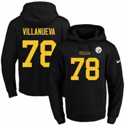 NFL Mens Nike Pittsburgh Steelers 78 Alejandro Villanueva BlackGold No Name Number Pullover Hoodie