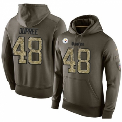 NFL Nike Pittsburgh Steelers 48 Bud Dupree Green Salute To Service Mens Pullover Hoodie