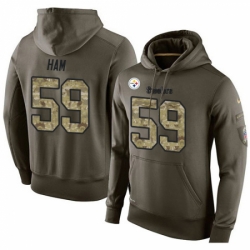 NFL Nike Pittsburgh Steelers 59 Jack Ham Green Salute To Service Mens Pullover Hoodie