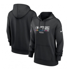 Women San Francisco 49ers 2022 Black NFL Crucial Catch Therma Performance Pullover Hoodie