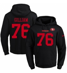 NFL Mens Nike San Francisco 49ers 76 Garry Gilliam Black Name Number Pullover Hoodie
