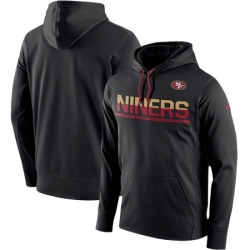 NFL Mens San Francisco 49ers Nike Black Sideline Circuit Pullover Performance Hoodie