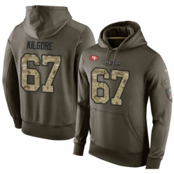 NFL Nike San Francisco 49ers 67 Daniel Kilgore Green Salute To Service Mens Pullover Hoodie