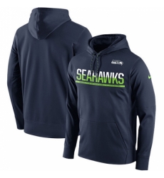 NFL Mens Seattle Seahawks Nike College Navy Sideline Circuit Pullover Performance Hoodie