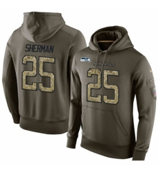 NFL Nike Seattle Seahawks 25 Richard Sherman Green Salute To Service Mens Pullover Hoodie