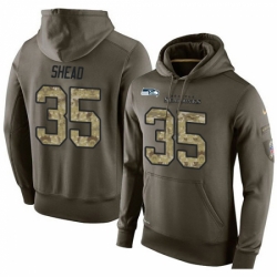 NFL Nike Seattle Seahawks 35 DeShawn Shead Green Salute To Service Mens Pullover Hoodie