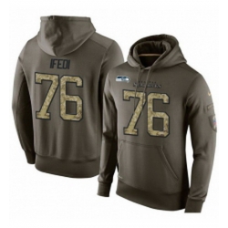 NFL Nike Seattle Seahawks 76 Germain Ifedi Green Salute To Service Mens Pullover Hoodie