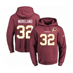 Football Mens Washington Redskins 32 Jimmy Moreland Red Name Number Pullover Hoodie