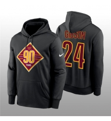 Men Washington Commanders 24 Antonio Gibson Black 90th Anniversary Performance Pullover Hoodie