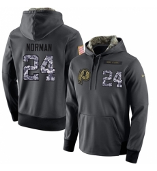 NFL Nike Washington Redskins 24 Josh Norman Stitched Black Anthracite Salute to Service Player Performance Hoodie