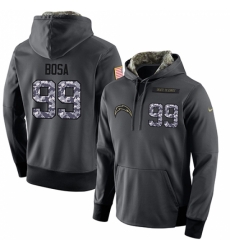 NFL Mens Nike Los Angeles Chargers 99 Joey Bosa Stitched Black Anthracite Salute to Service Player Performance Hoodie