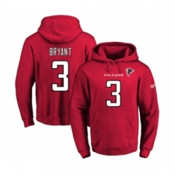 Football Mens Atlanta Falcons 3 Matt Bryant Red Name Number Pullover Hoodie