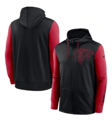 Men Atlanta Falcons Black Red Fan Gear Mascot Performance Full Zip Hoodie