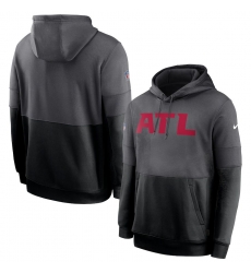 Men Atlanta Falcons Nike Sideline Impact Lockup Performance Pullover Hoodie Charcoal Black