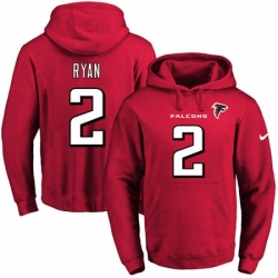 NFL Mens Nike Atlanta Falcons 2 Matt Ryan Red Name Number Pullover Hoodie