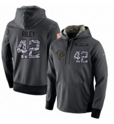 NFL Mens Nike Atlanta Falcons 42 Duke Riley Stitched Black Anthracite Salute to Service Player Performance Hoodie