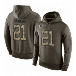 NFL Nike Atlanta Falcons 21 Deion Sanders Green Salute To Service Mens Pullover Hoodie