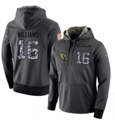 NFL Mens Nike Arizona Cardinals 16 Chad Williams Stitched Black Anthracite Salute to Service Player Performance Hoodie