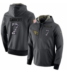 NFL Mens Nike Arizona Cardinals 7 Blaine Gabbert Stitched Black Anthracite Salute to Service Player Performance Hoodie