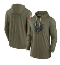 Men Chicago Bears 2022 Olive Salute To Service Tonal Pullover Hoodie