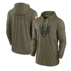 Men Chicago Bears 2022 Olive Salute To Service Tonal Pullover Hoodie