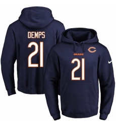 NFL Mens Nike Chicago Bears 21 Quintin Demps Navy Blue Name Number Pullover Hoodie