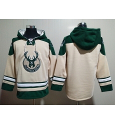 Men's Milwaukee Bucks Blank Cream Hoodie