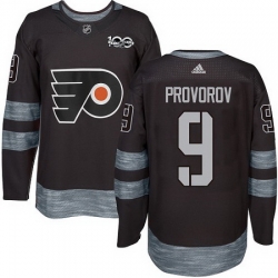 Flyers #9 Ivan Provorov Black 1917 2017 100th Anniversary Stitched NHL Jersey