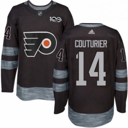 Mens Adidas Philadelphia Flyers 14 Sean Couturier Premier Black 1917 2017 100th Anniversary NHL Jersey 