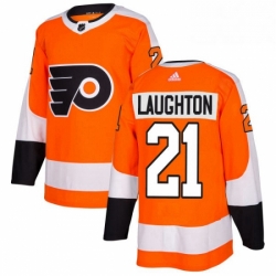 Mens Adidas Philadelphia Flyers 21 Scott Laughton Premier Orange Home NHL Jersey 