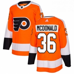 Mens Adidas Philadelphia Flyers 36 Colin McDonald Authentic Orange Home NHL Jersey 