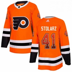 Mens Adidas Philadelphia Flyers 41 Anthony Stolarz Authentic Orange Drift Fashion NHL Jersey 