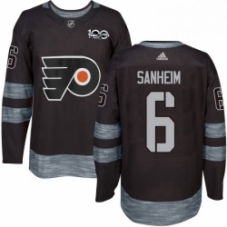 Mens Adidas Philadelphia Flyers 6 Travis Sanheim Authentic Black 1917 2017 100th Anniversary NHL Jersey 