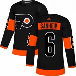 Mens Adidas Philadelphia Flyers 6 Travis Sanheim Premier Black Alternate NHL Jersey 