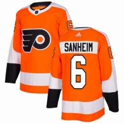 Mens Adidas Philadelphia Flyers 6 Travis Sanheim Premier Orange Home NHL Jersey 