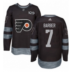 Mens Adidas Philadelphia Flyers 7 Bill Barber Premier Black 1917 2017 100th Anniversary NHL Jersey 