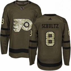 Mens Adidas Philadelphia Flyers 8 Dave Schultz Premier Green Salute to Service NHL Jersey 